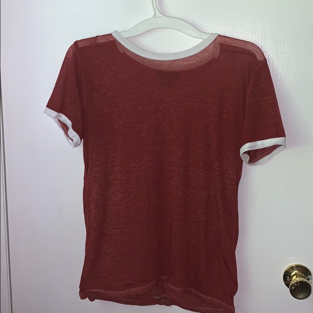 Forever 21 Maroon/Brown Short Sleeve T-Shirt